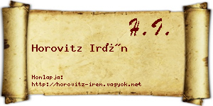 Horovitz Irén névjegykártya
