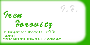 iren horovitz business card